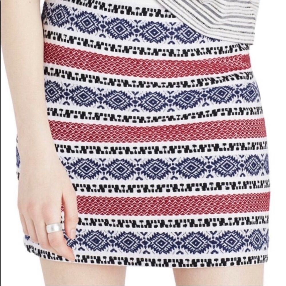 Madewell Jacquard Mini Skirt red/blue/black size 00